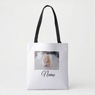 Simple colourful animal add name photo custom thro tote bag