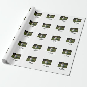 Simple colourful animal add name photo custom thro wrapping paper