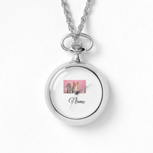 Simple colourful animal add name photo custom watch