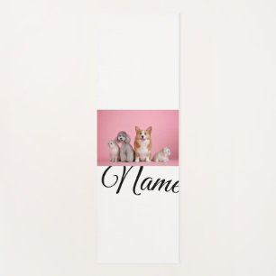 Simple colourful animal add name photo custom yoga mat