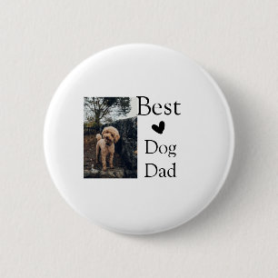 Simple colourful animal add name photo dog dad gif 6 cm round badge