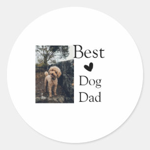 Simple colourful animal add name photo dog dad gif classic round sticker