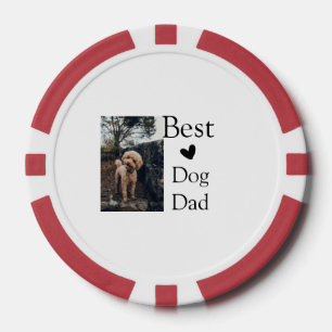 Simple colourful animal add name photo dog dad gif poker chips