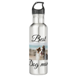 Simple colourful animal add name photo dog mum gif 710 ml water bottle
