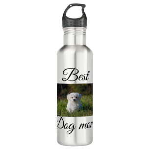 Simple colourful animal add name photo dog mum gif 710 ml water bottle