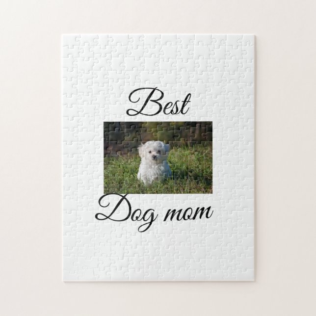 Simple colourful animal add name photo dog mum gif jigsaw puzzle (Vertical)