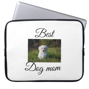 Simple colourful animal add name photo dog mum gif laptop sleeve