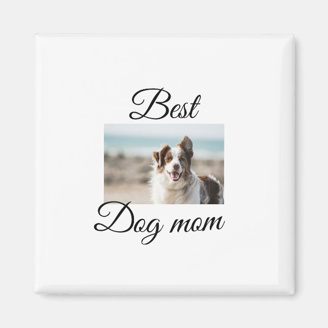 Simple colourful animal add name photo dog mum gif magnet (Front)