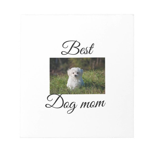 Simple colourful animal add name photo dog mum gif notepad (Front)