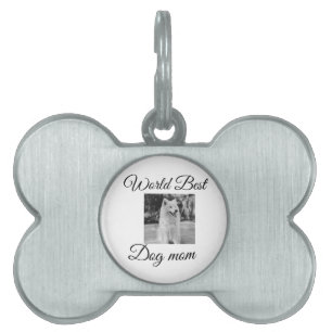 Simple colourful animal add name photo dog mum gif pet ID tag