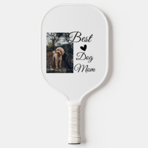 Simple colourful animal add name photo dog mum gif pickleball paddle
