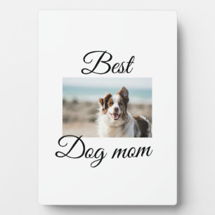 Simple colourful animal add name photo dog mum gif plaque