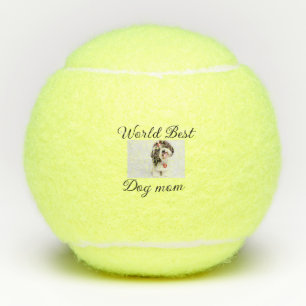Simple colourful animal add name photo dog mum gif tennis balls