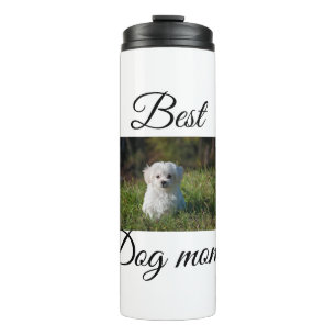 Simple colourful animal add name photo dog mum gif thermal tumbler