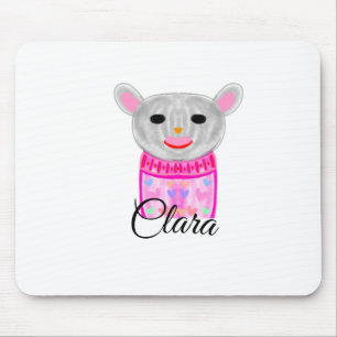 Simple colourful animal watercolor add name custom mouse pad