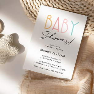 Simple Colourful Baby Shower Invitation