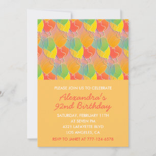 Simple Colourful Balloons 92nd birthday Invitation