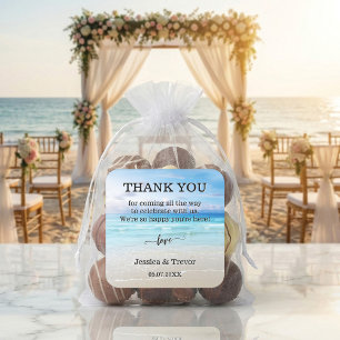 Simple Colourful Beach Wedding Thank You  Square Sticker