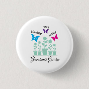 Simple Colourful Butterflies Grandchildren Grandma 3 Cm Round Badge