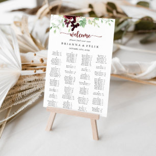 Simple Colourful Classic Alphabetical Seating Char Poster