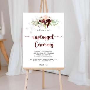 Simple Colourful Classic Floral Unplugged Ceremony Poster