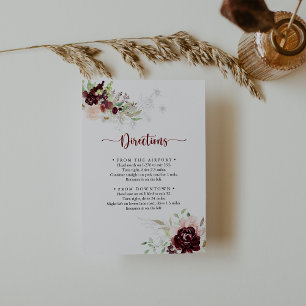 Simple Colourful Classic Floral Wedding Directions Enclosure Card