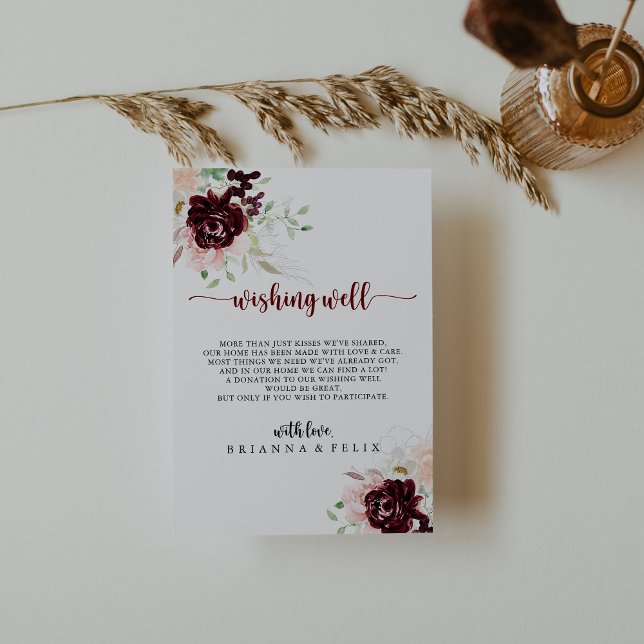 Simple Colourful Classic Wedding Wishing Well  Enclosure Card (Creator Uploaded)