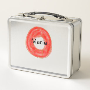 Simple colourful doughnuts add name minimal custom metal lunch box