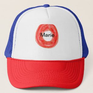 Simple colourful doughnuts add name minimal custom trucker hat