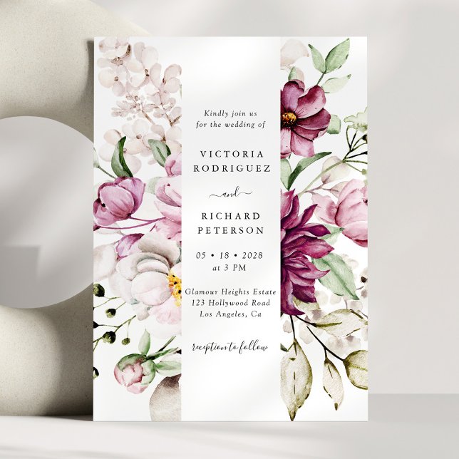 Simple Colourful Elegant Floral Wedding Invitation (Creator Uploaded)
