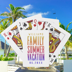 Simple Colourful Family Summer Vacation  Playing Cards