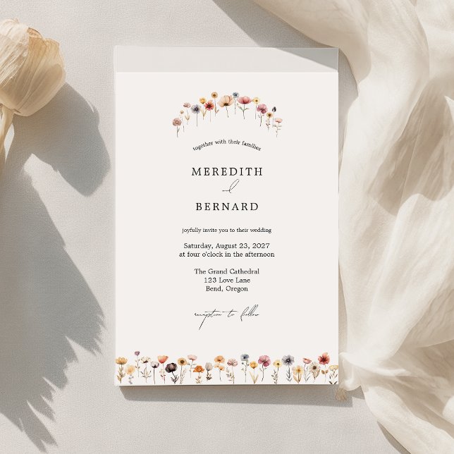 Simple Colourful Floral Wedding Invitation (Creator Uploaded)