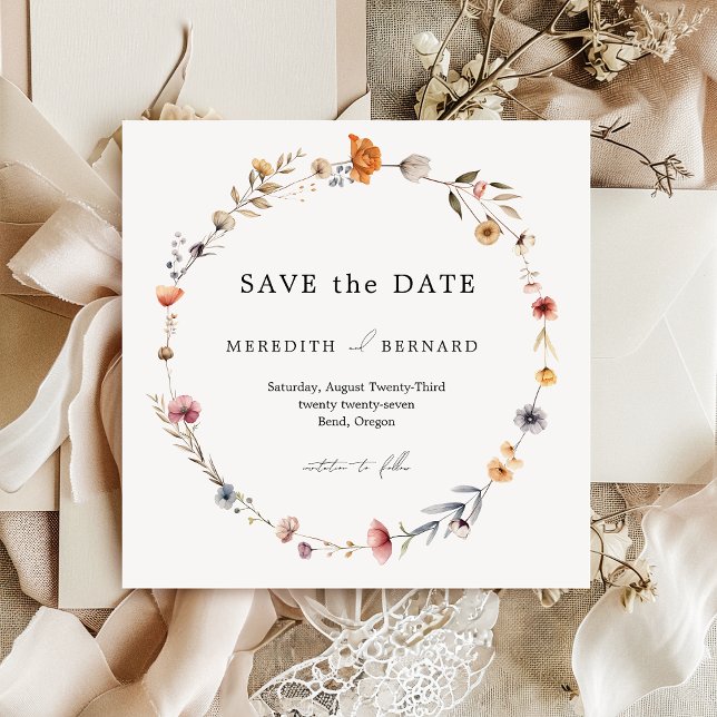 Simple Colourful Floral Wedding Save The Date (Creator Uploaded)