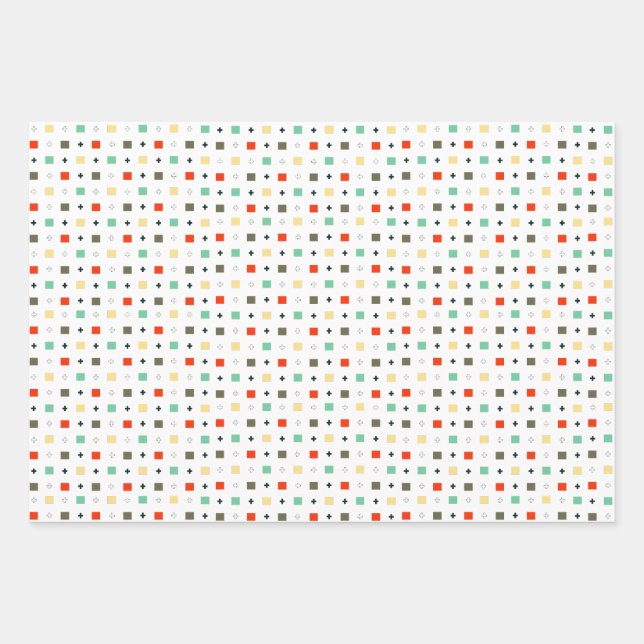 Simple Colourful Geometric Pattern Stylish Modern Wrapping Paper Sheet (Front)
