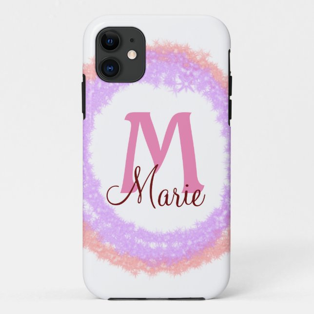 Simple colourful glitter sparkle add name monogram Case-Mate iPhone case (Back)