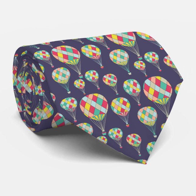 Simple Colourful Hot Air Balloons | Necktie (Rolled)