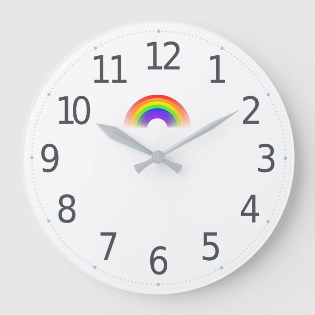 Simple Colourful LGBT Pride Rainbow | Wall Clock (Front)