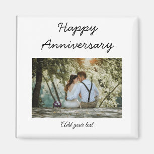 simple colourful minimal happy anniversary photo t magnet