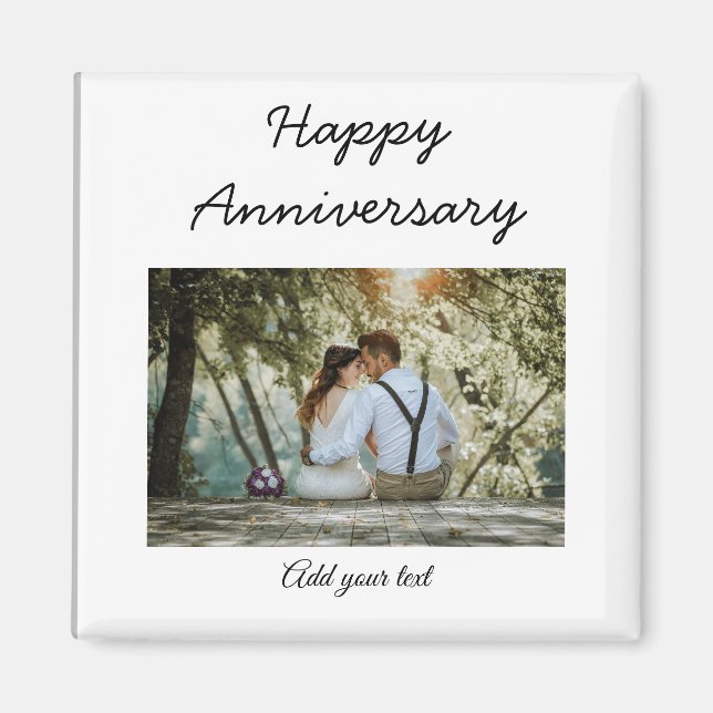 simple colourful minimal happy anniversary photo t magnet (Front)