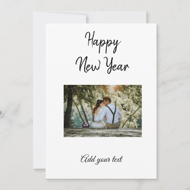 simple colourful minimal happy new year add photo (Front)