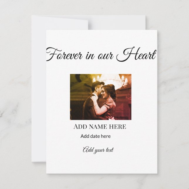 simple colourful minimal loving memory sympathy ad card (Front)