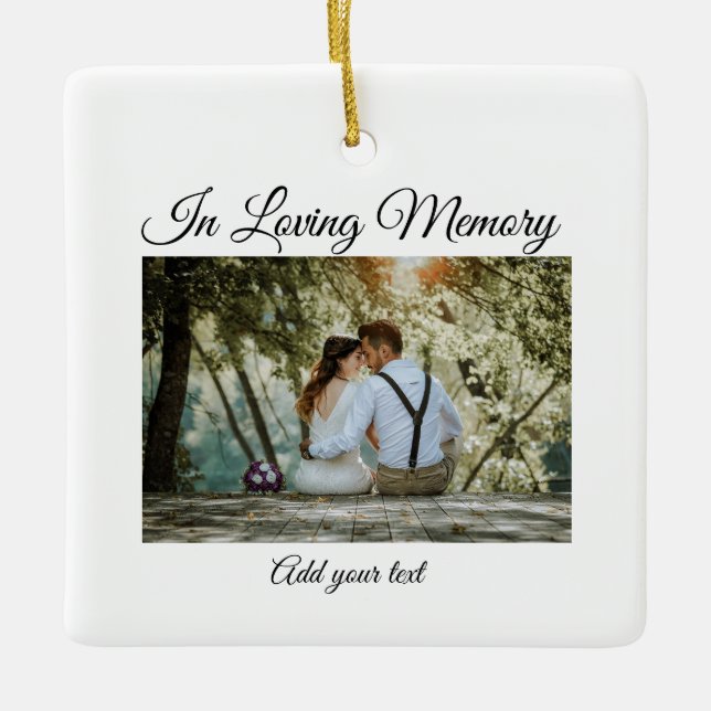 simple colourful minimal loving memory sympathy ceramic ornament (Front)