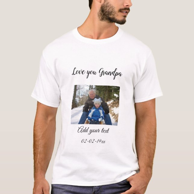 simple colourful minimal photo my grandpa birthday T-Shirt (Front)