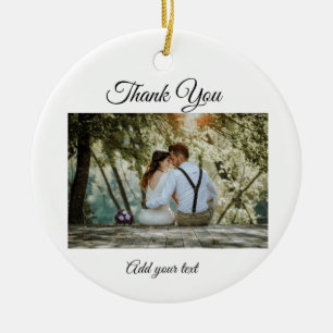 simple colourful minimal thank you add your text c ceramic ornament