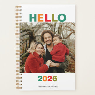 Simple colourful modern typography 2026 photo planner