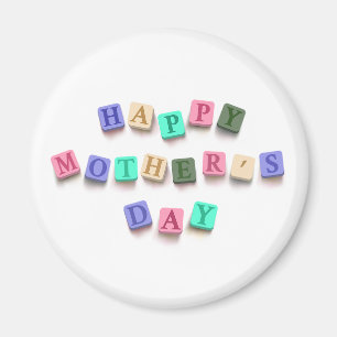Simple Colourful Mother's Day Tiles   Magnet