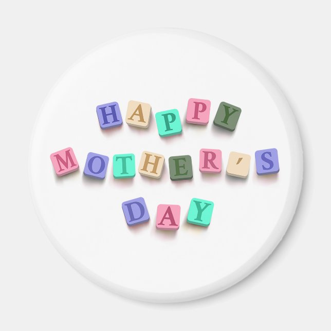 Simple Colourful Mother's Day Tiles | Magnet (Front)