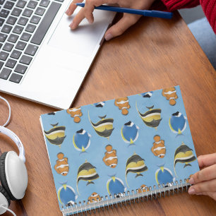 Simple Colourful Ocean Tropical Whimsical Fish Notebook