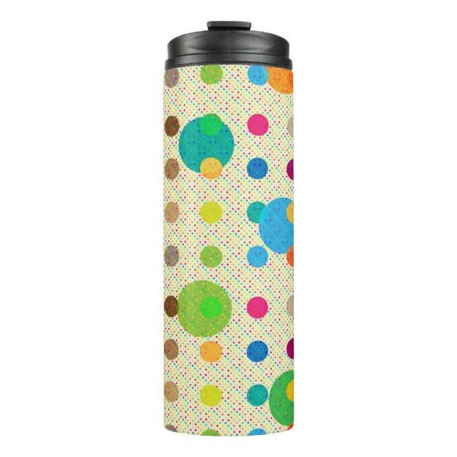 Simple Colourful Polka Dots Thermal Tumbler (Front)