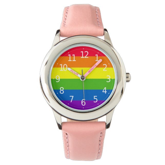 Simple Colourful Rainbow  Girl's Watch (Front)